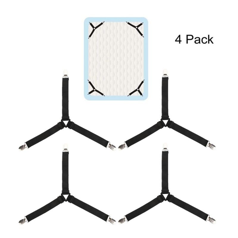 4 pièces/ensemble coin réglable élastique lit porte-feuille attache de matelas attaches couverture couvertures pinces feuille sangle de maintien