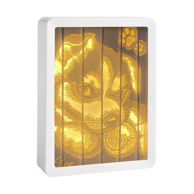 Diy Paper Cut Animal Jigsaw Kit Wolf Panda Butterfly Dragon Model Shape Home Room Decoration Paper Art Craft For Exchange: dog