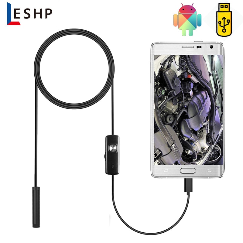 Flexible 7mm Endoscope IP67 Waterproof Micro USB Inspection Endoscope Camera for Android Smartphone Endoscope 6LEDs Adjustable