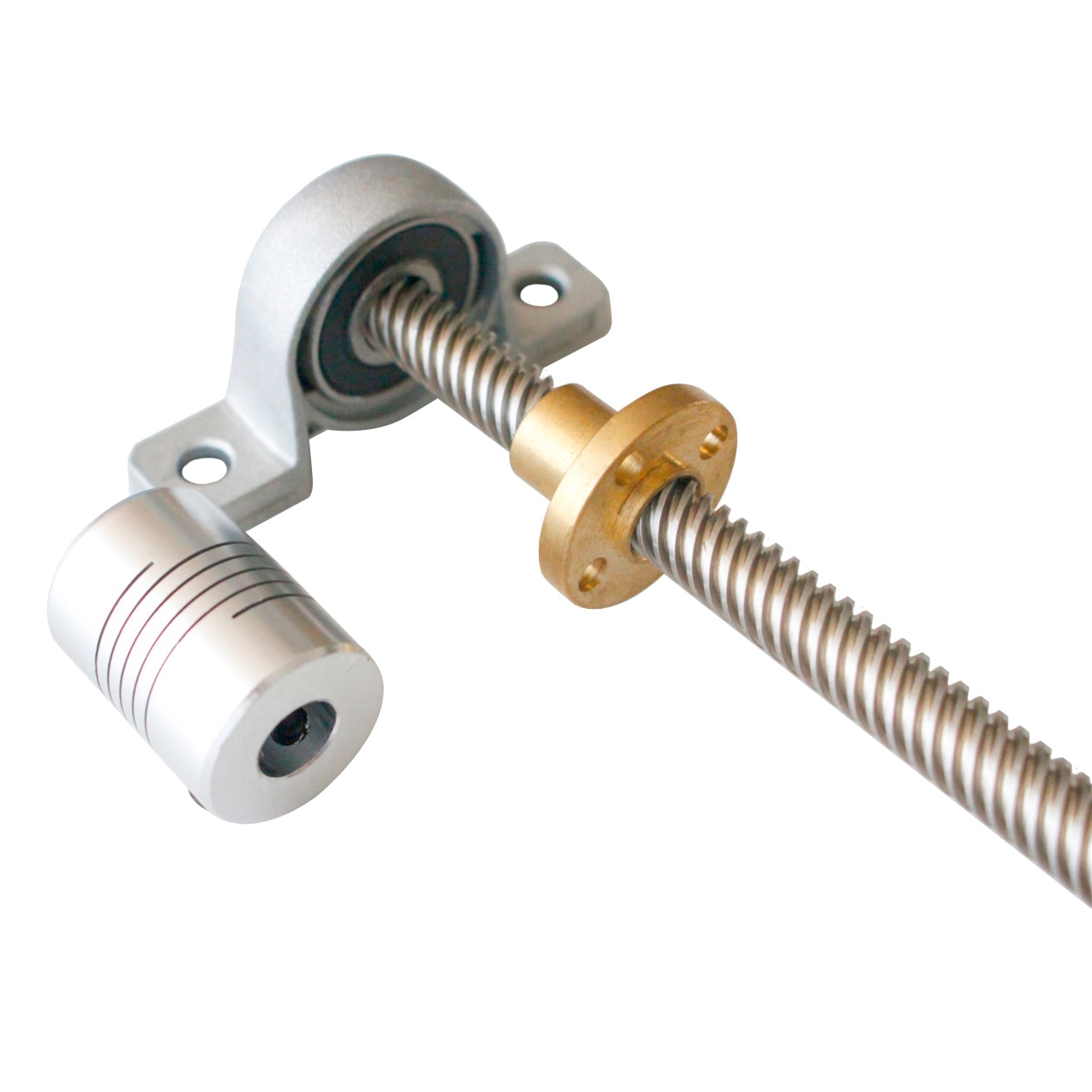 T8 tornillo de plomo 100mm-1200mm Paso 2mm plomo 8mm con tuerca y eje de rodamiento KP08 y acoplamiento Flexible de 5*8mm piezas de impresora 3D