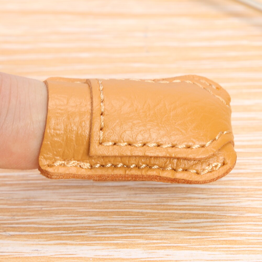 Sewing Leather Finger Cots Guard Cover Needle Thimble Sewing Accessories Thimble Thumb Fingertip Protection Gloves