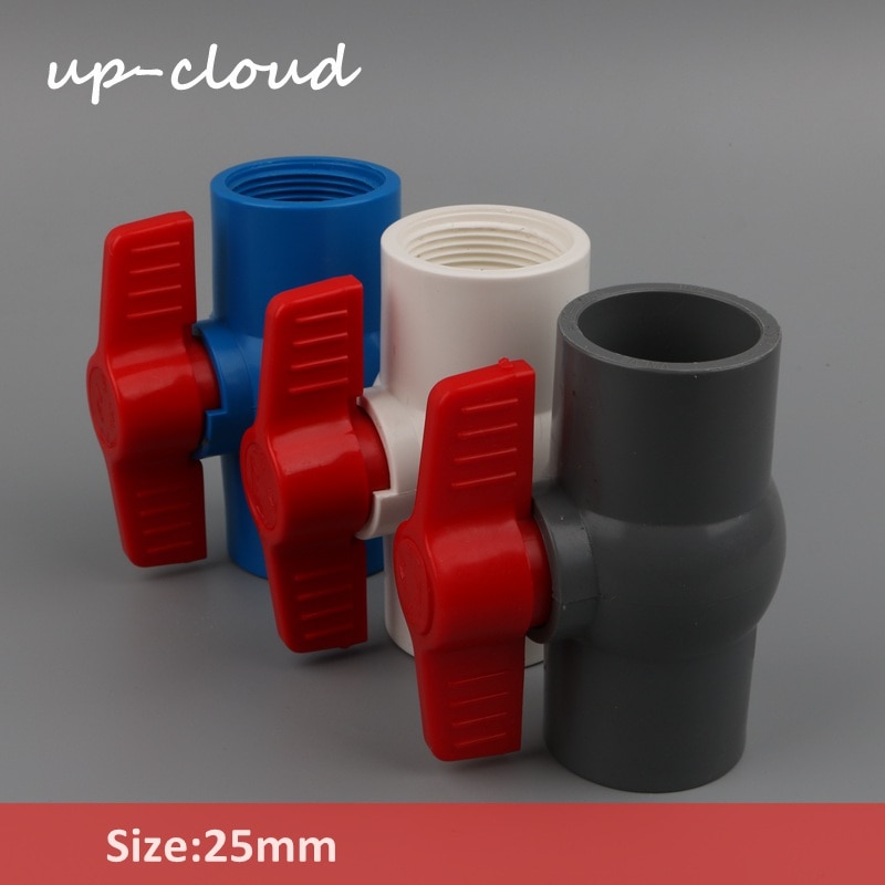 1 pc 3/4 "x 3/4" 25mm tot 25mm PVC Kogelkraan Slip Shut Handvat Valve PVC buisleidingen Sanitair Systeem Onderdelen Water Buis Connector