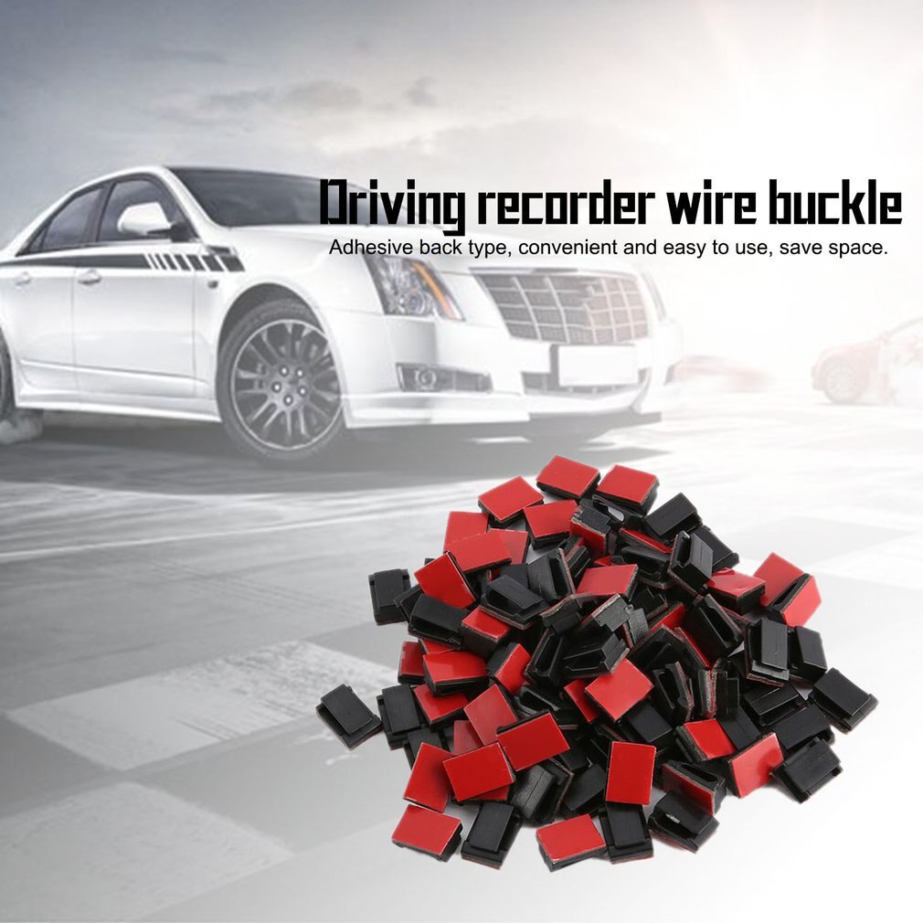 100 pcs Self Adhesive Cable Clips Wire Holder Clamps Car Data Cable Organizer Wire Management Cord Tie Holder Fixed Clips