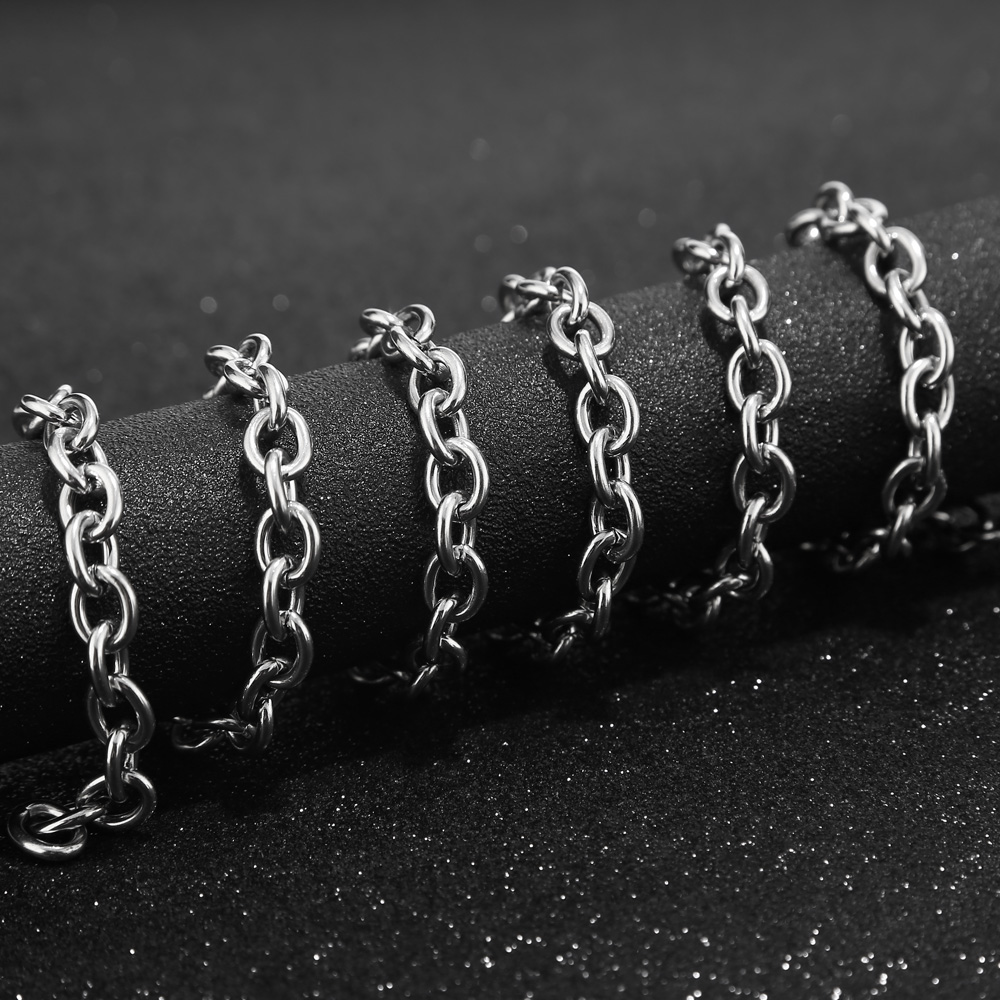 4Mm Breedte Rvs Kabel Chain Link In Bulk Voor Ketting Sieraden Accessoires Diy Maken