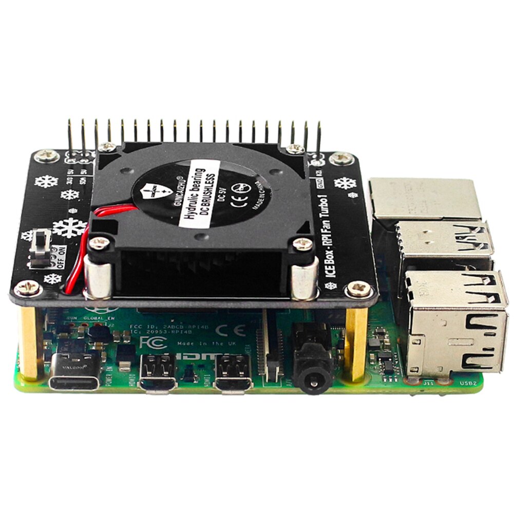 Warmteafvoer mini computercomponenten led koelventilatormodule kantoor met schakelaar voor raspberry  pi 4 model b
