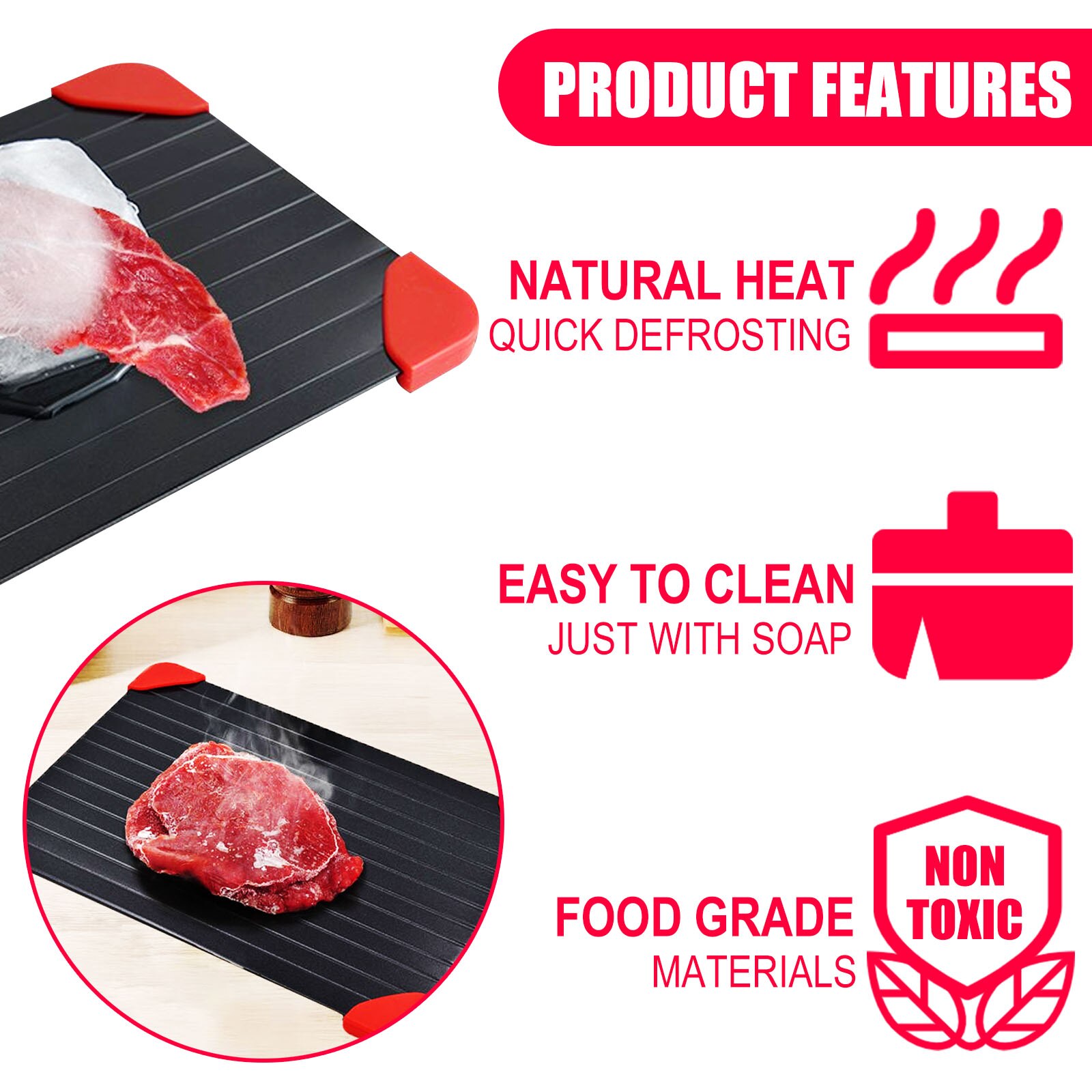 Fast Defrosting Tray Thaw Frozen Food Meat Fruit Quick Defrosting Plate Board Defrost Kitchen Gadget Tool