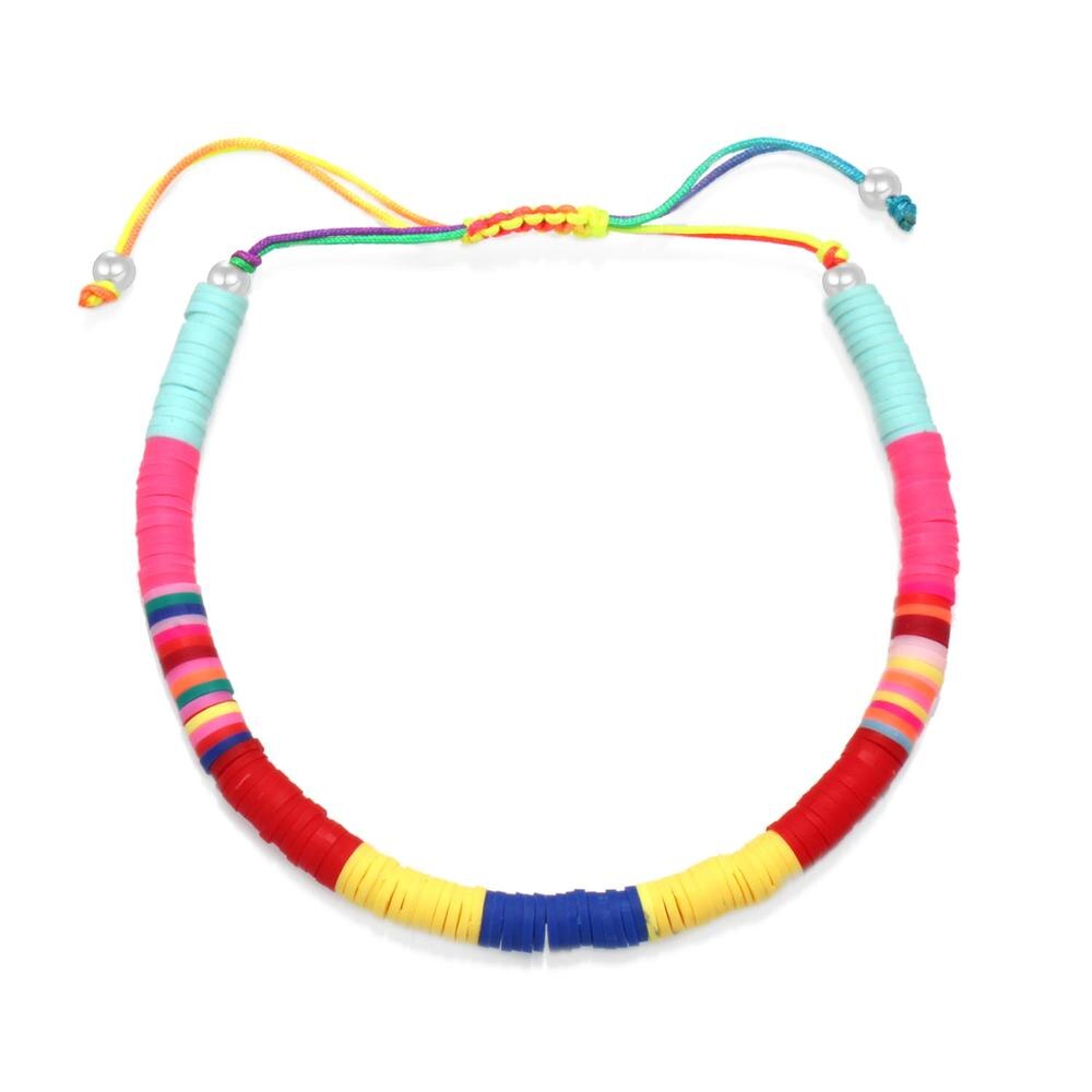 6 millimetri Arcobaleno Multicolore Del Polimero perline Heishi Regolabile Cavigliera Donne 2020 nuovo proprietà Elegante disco di Perline Gioielli Fatti A Mano Il Suo