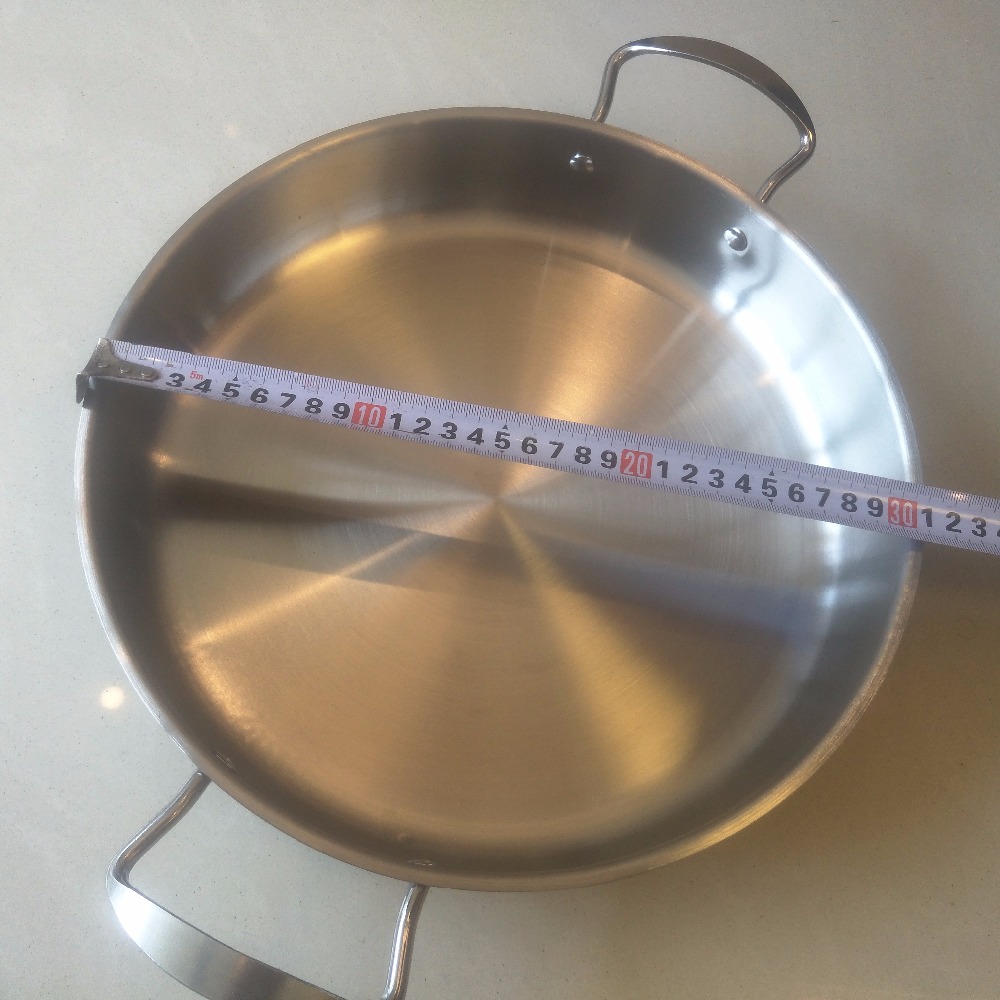 Poêles à frire en acier inoxydable, sans revêtement, 30cm