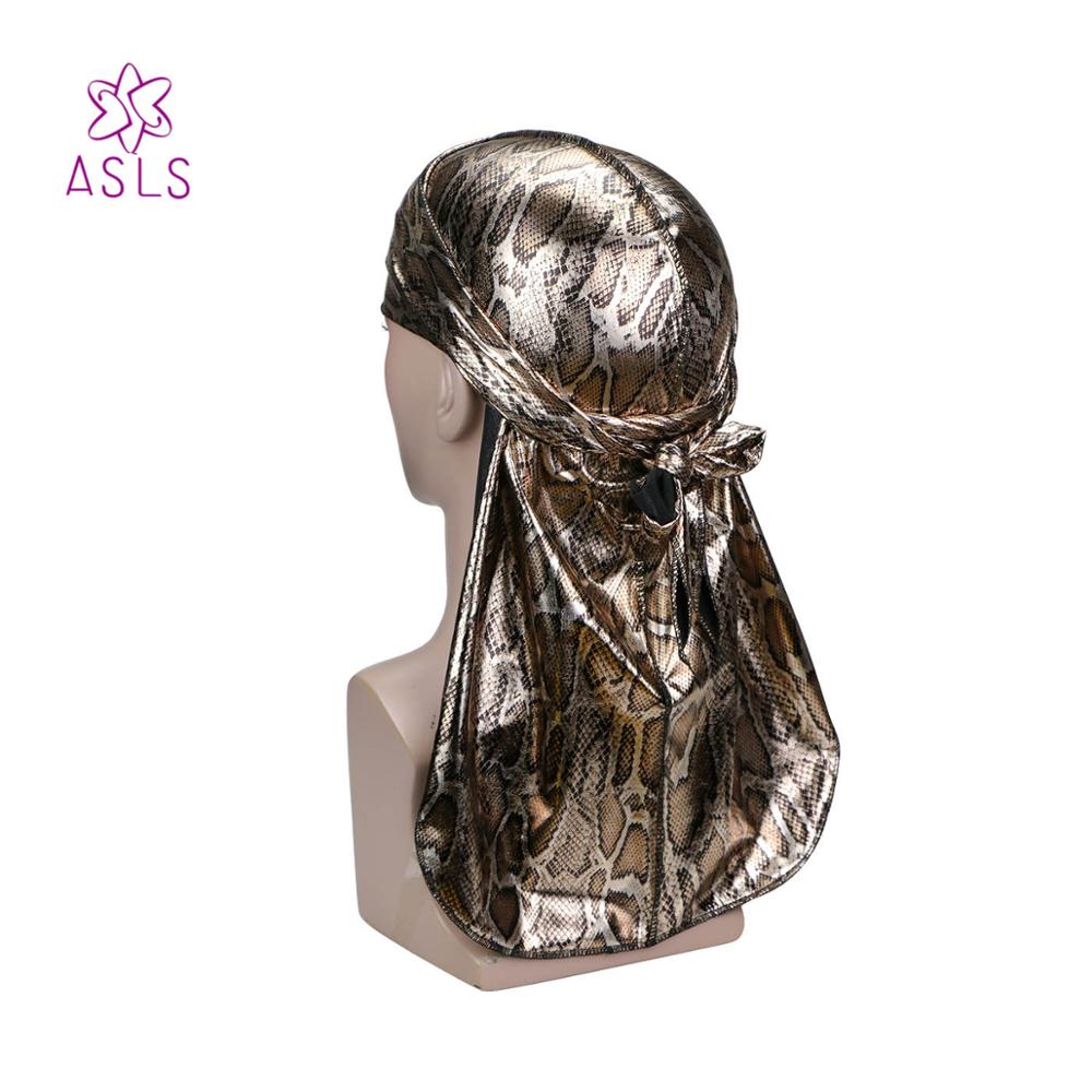 python pattern baotou hat pirate hat Durag Waves Extra Long Tail for Men Biker Headwear Headband Bandana Hair Accessories