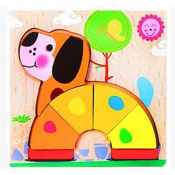 Montessori Toys Educational Wooden Toys for Children Early Learning 3D Cartoon Animal Wood Materials Puzzle Intelligence Jigsaw: 11