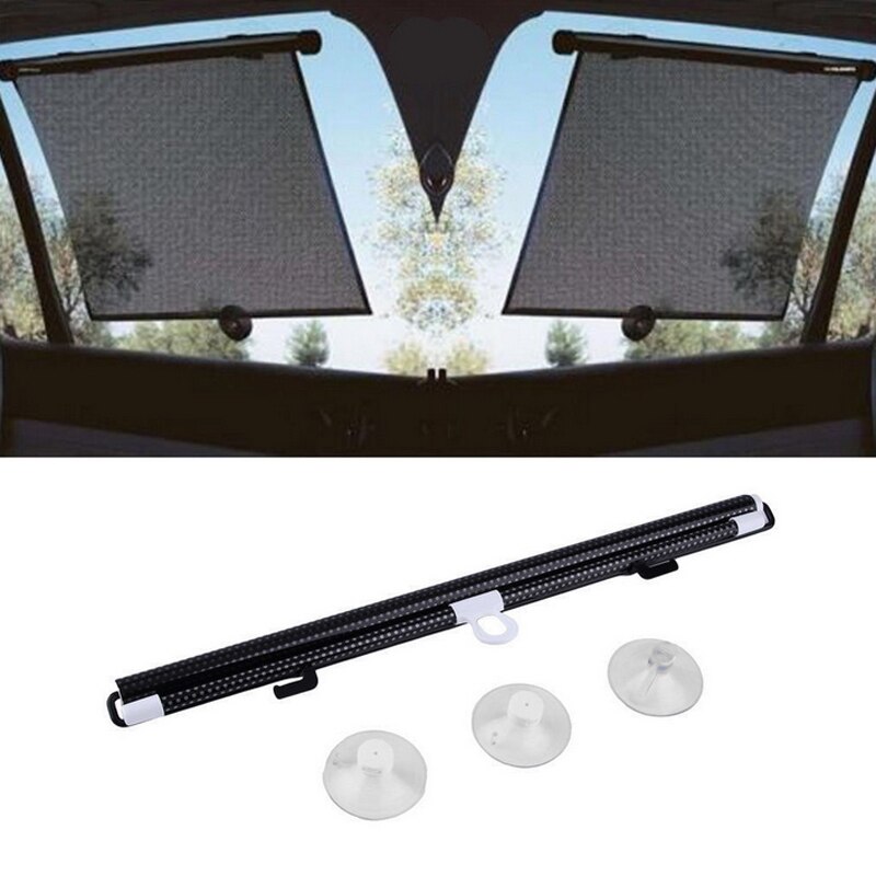 Black Auto Accessories Retractable Side Window Car Sun shade Curtain Automatic Sunscreen Roller Blinds Window Film