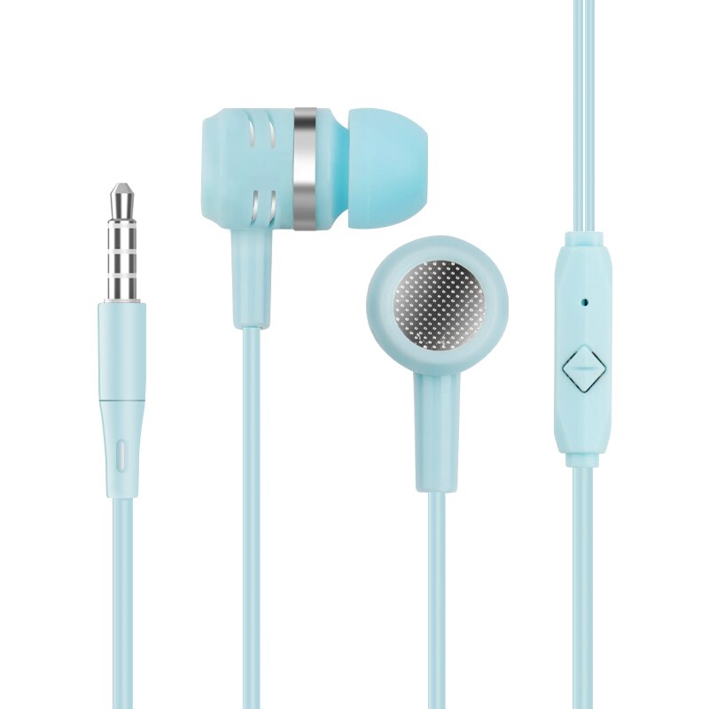 In-ear Earphone Wired Headset with Mic 3.5mm Jack Aux Wired Headphone for Cell Phone MP3 MP4: Blue
