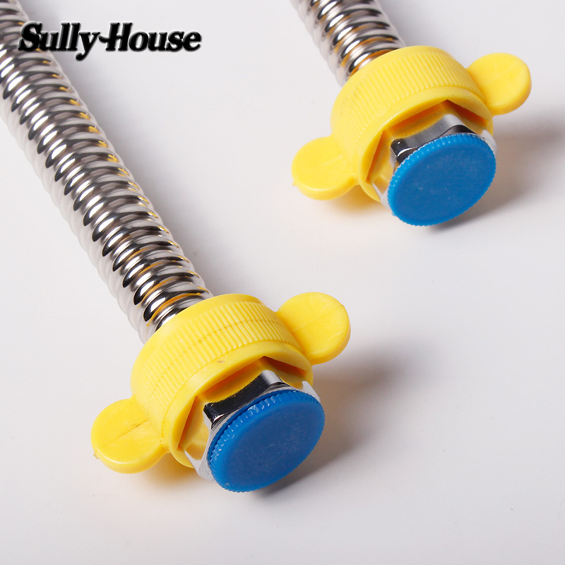 Sully House 304 Stainless Steel Basin&amp;Toilet water weaved 1/2"plumbing hose,bathroom heater connect corrugated pipes with wrench