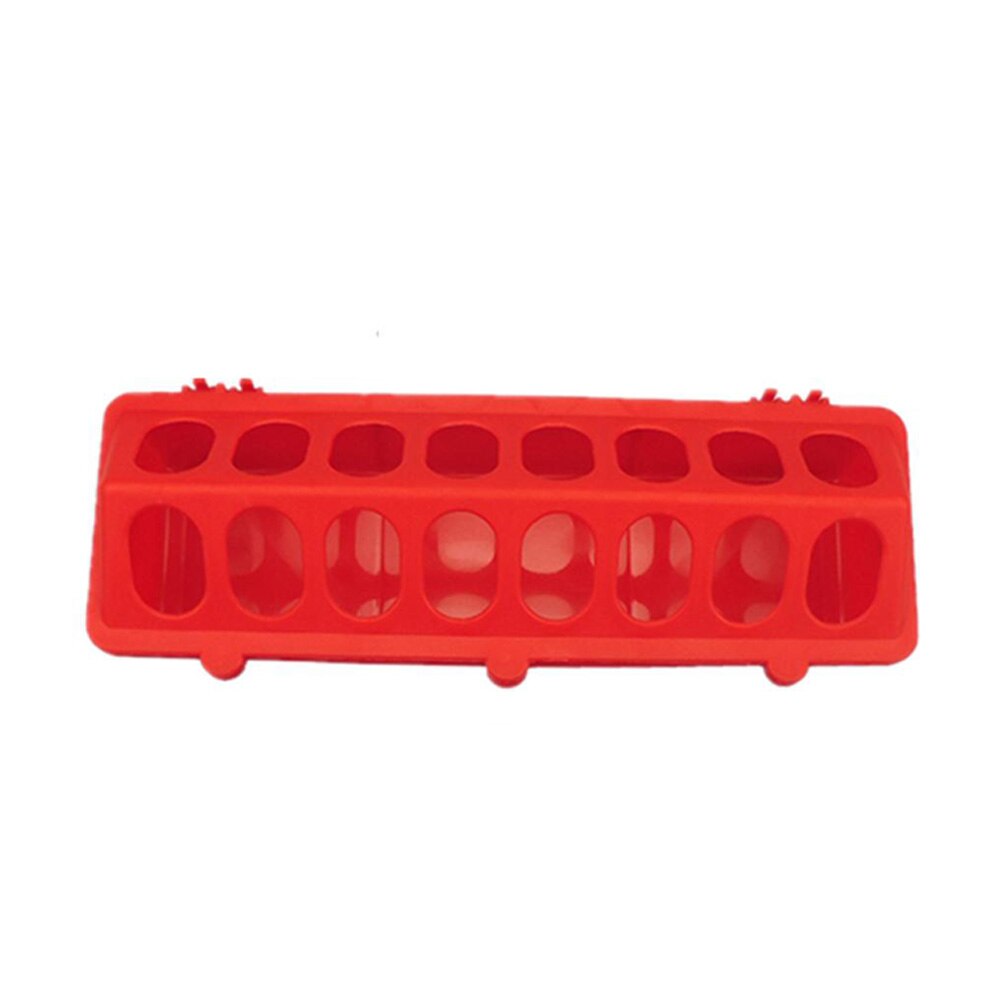 1PCS Clamshell Plastic Poultry Feeder Box With 16-Hole Ground Feeder For Chicken, Quail, Pigeon And Other Poultry Feeding Tools: Red