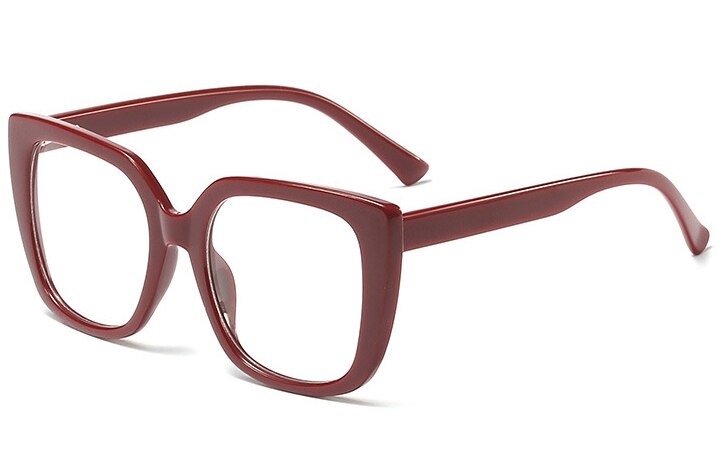 45759 Donker Groene Strepen Brilmonturen Mannen Vrouwen Big Frame Retro Leopard Optische Mode Computer Bril: C4 red clear