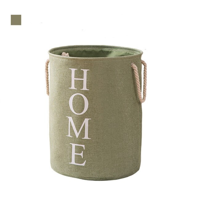 Laundry Basket Linen Collapsible Fabric Laundry Hamper with Drawstring Handle Portable Washing Bin Folding Dirty Clothes Bag: green