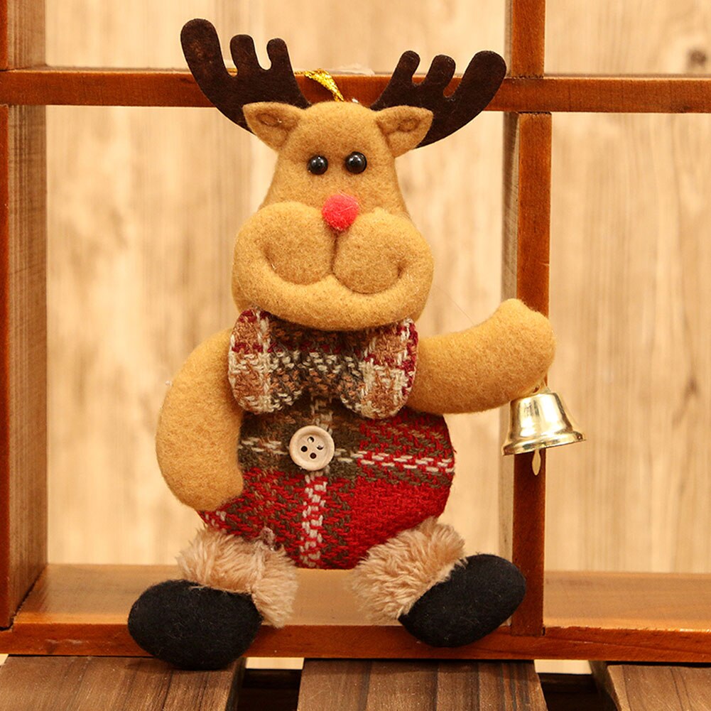 Juletræspynt til hjemmet julemand snemand elg legetøj hængende vedhæng glædelig julepynt til børn: Mørkegrå