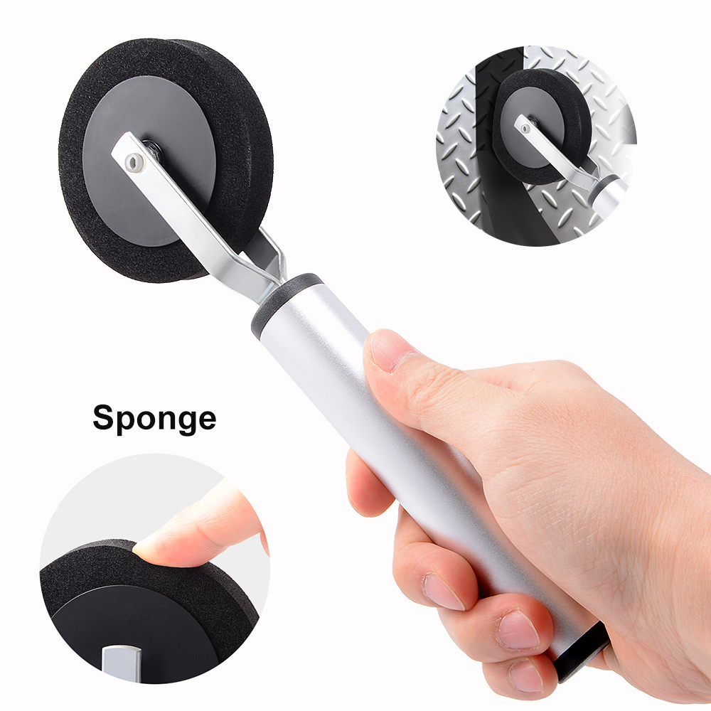FOSHIO Car Vinyl Wrap Pressing Roller Handle Soft Rubber/Sponge Wheel Roller for Carbon Paint Films Stickers Wallpaper Crafts