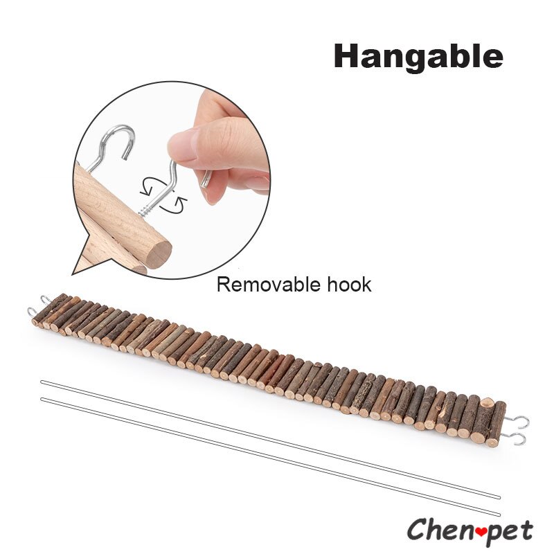 Juguete para mascotas pequeñas, hámster, puente de escalera de madera, loro, Pájaro de pie, conejillo de indias, Chinchilla, ejercicio, juguetes para masticar, decoración de jaula