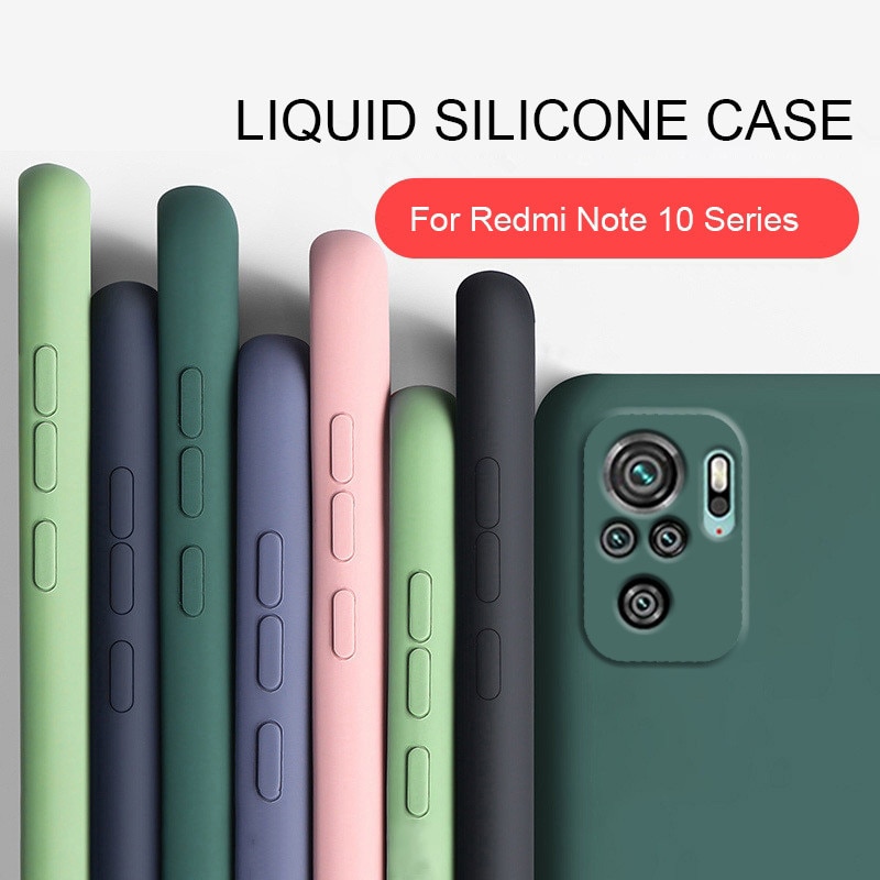 Funda de silicona líquida estuche para Xiaomi Redmi note 10 Pro note10 Pro funda de protección para Redmi note 10 Pro note10 carcasa cámara completa, suave