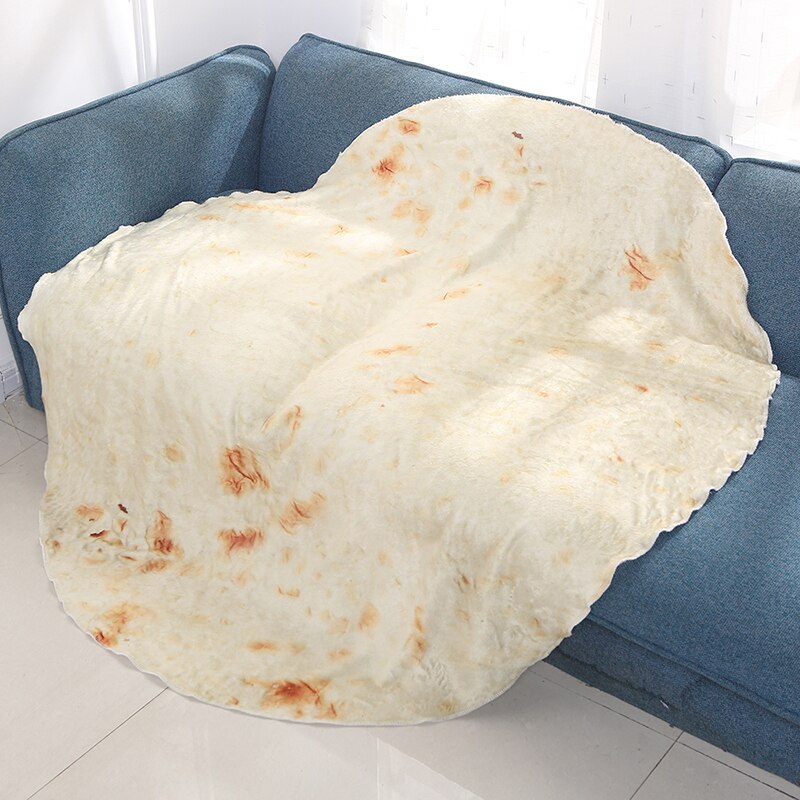 Manta de franela con Tortilla de maíz 3D mexicana, 180/155/122cm, para cama, colcha de felpa divertida, , 1 ud.