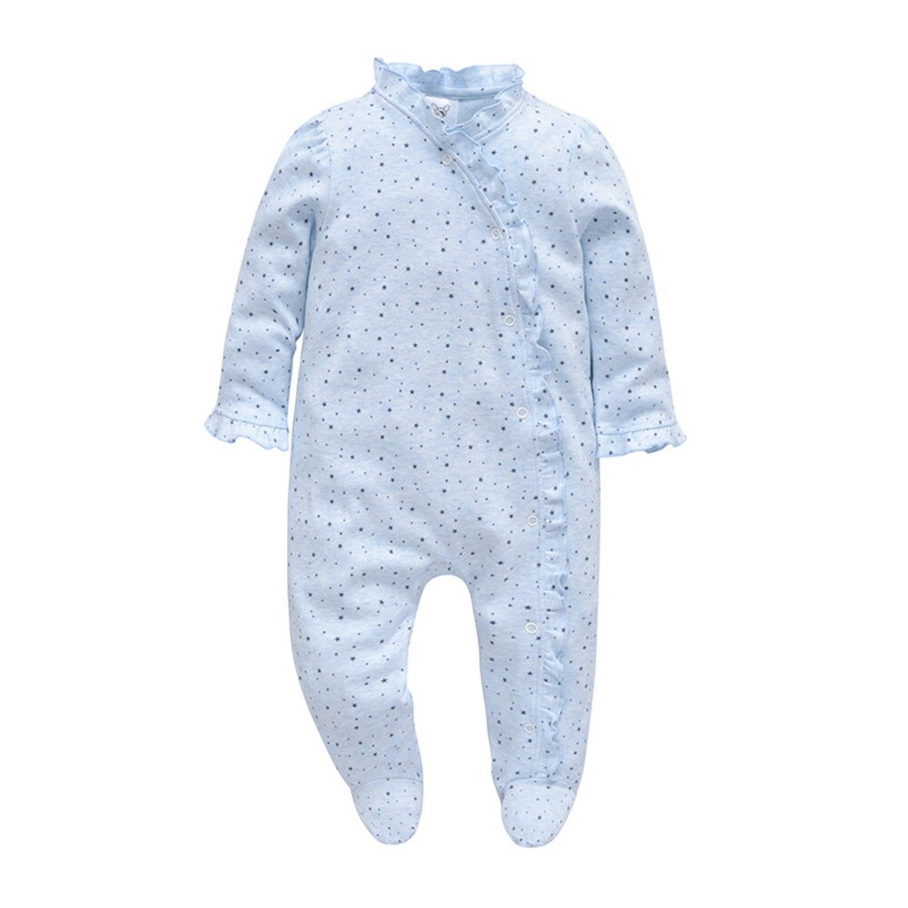 Pyjama bébé une pièce avec bouton devant bébé fille vêtements de nuit en coton tenue 0-12 mois: 0-3 MONTHS