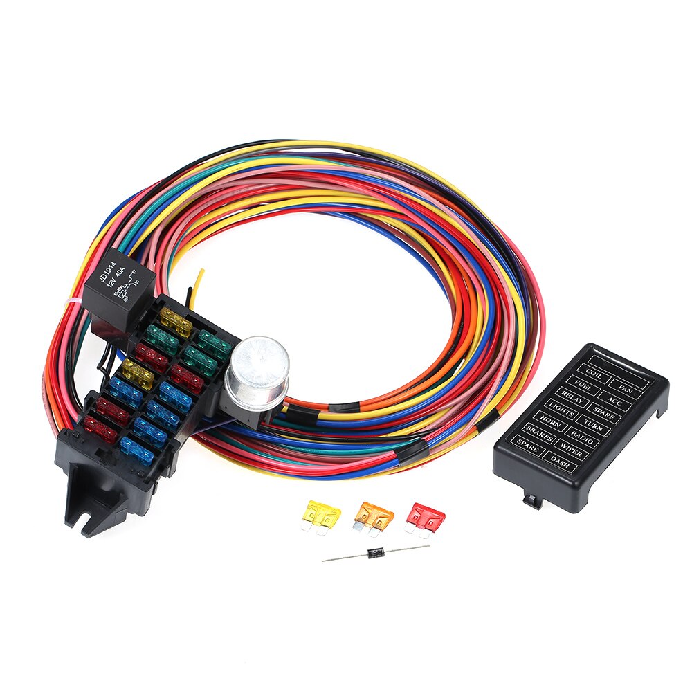 8/14 voies Circuit fusible 12 V universel fil harnais Muscle voiture Rod rue Rat voiture fusible accessoires