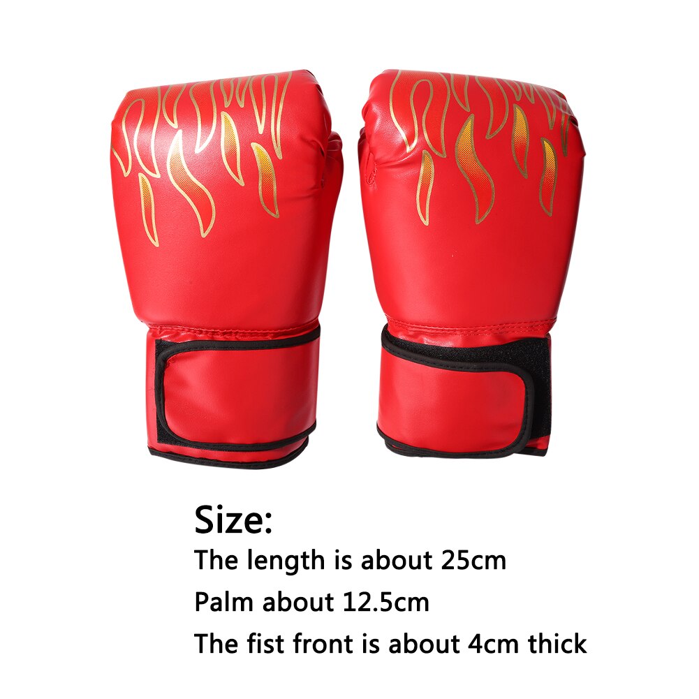 2pcs Adult Kids Boxing Gloves Flame Mesh Breathable PU Leather Flame Gloves Sanda Boxing Training Glove Accessories