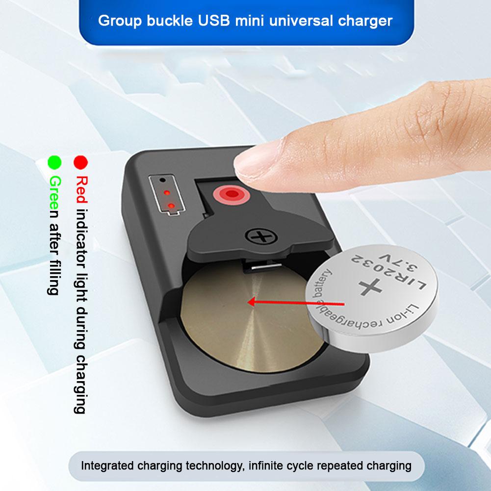 Cargador de batería de botón con indicador LED, cargador portátil Universal para accesorios LIR2016 LIR2025 LIR2032