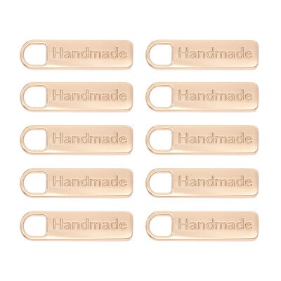 Etiquetas de Metal con letras hechas a mano para manualidades, cuerpo de cremallera para bricolaje, DIY, reparación a medida, ropa de costura, bolsos, accesorios de decoración, 10 Uds.: 3