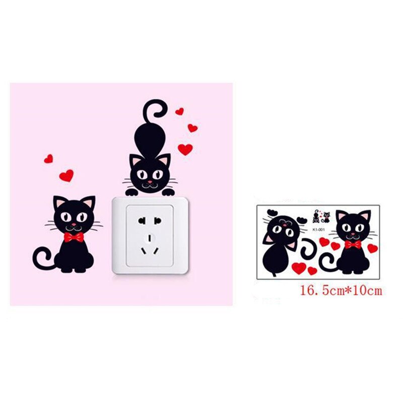 Simpatici adesivi murali fai-da-te con tre gatti neri decorazioni per soggiorno per auto Tv adesivi murali vinile decorazioni per la telecamera dei bambini moda per la casa: C