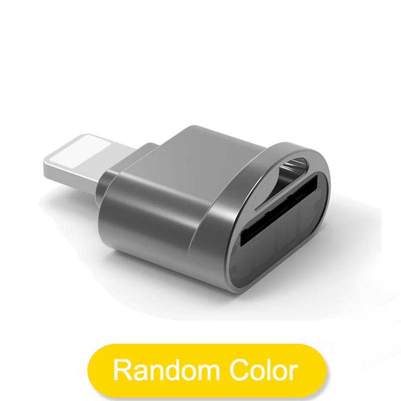 Geschikt voor apple otg-adapter lightning mobiele telefoon tablet naar tf/micro sd-kaart 3.0 metalen mini-kaartlezer iphone 7 8- adapter: Bliksem naar tf