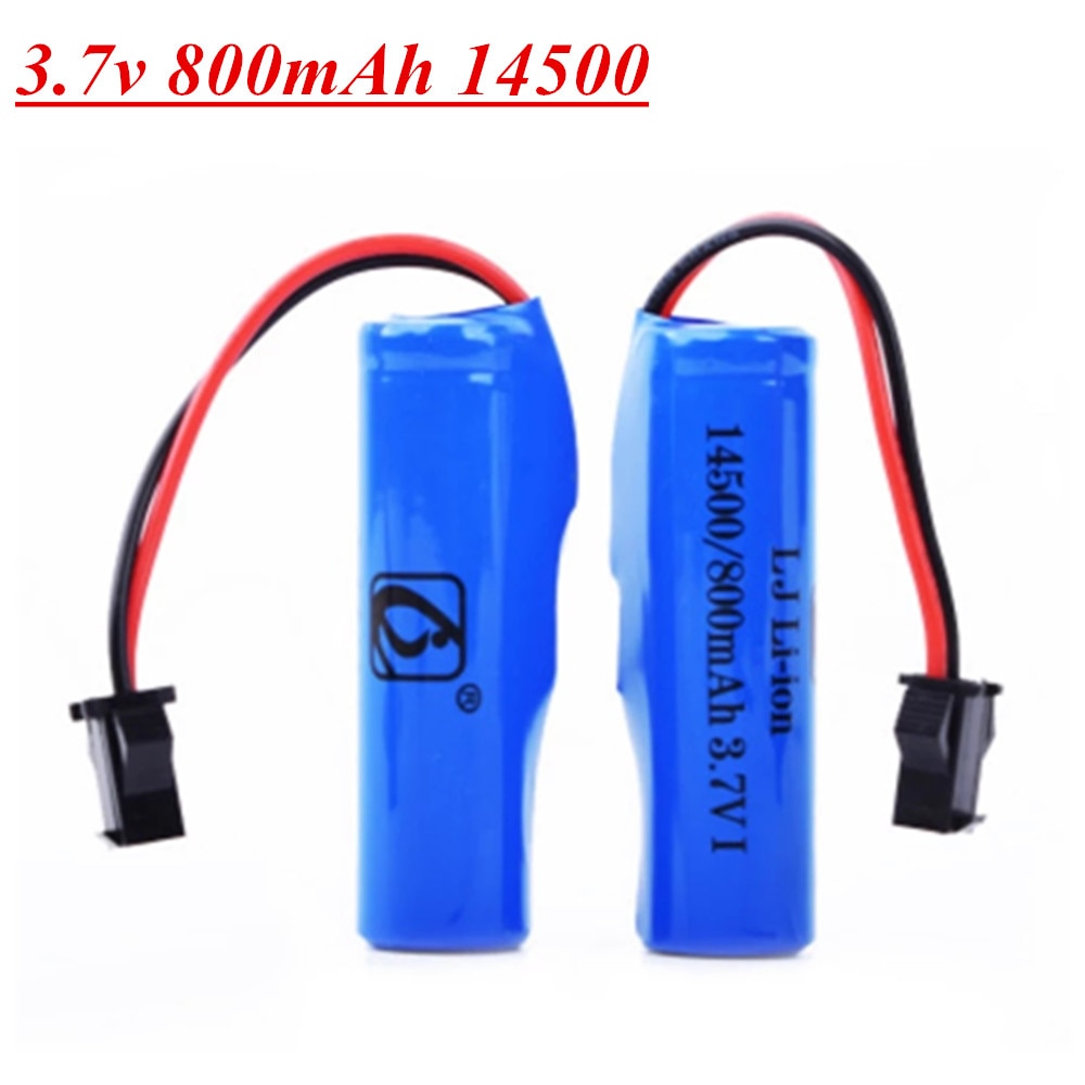 Batería de iones de litio para coche de control remoto. C2 D828, 14500 SM-2P, 3,7 v, 800mah, para coche de juguete acrobático de radiocontrol, accesorios para JJRC C2 D828