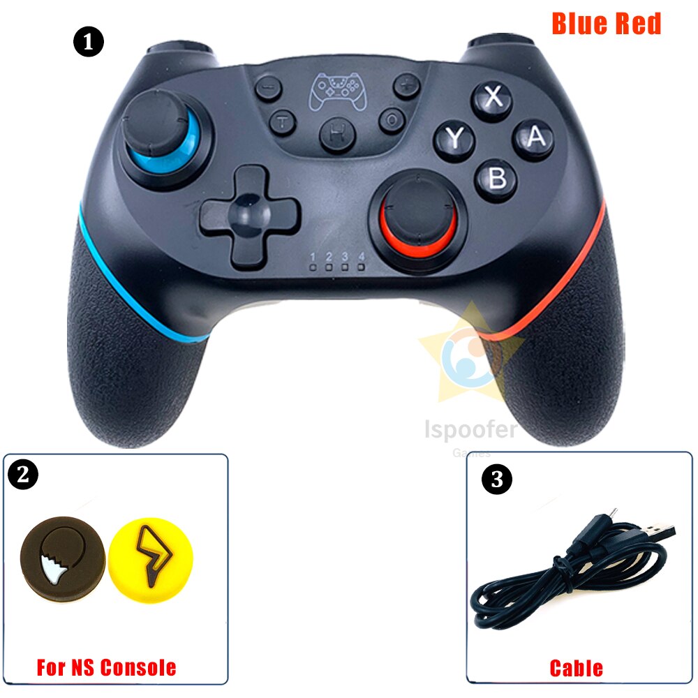 Wireless Bluetooth Gamepad For Nintend Switch Pro NS-Switch Pro Game Joystick Console for Switch Control with 6-Axis Handle: Blue Red 3IN1