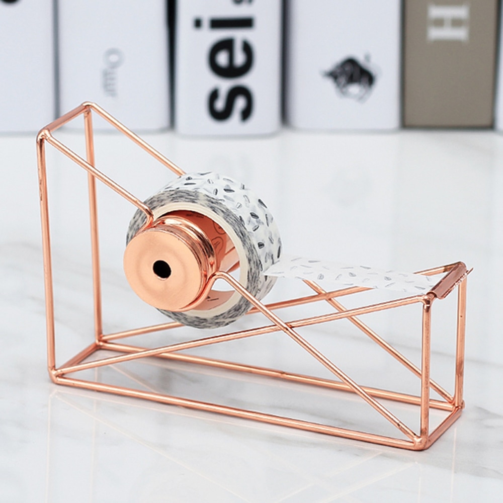 Good rose gold Tape Cutter Washi Tape Storage Organizer Cutter Stationery Office Tape Dispenser Office Supplies