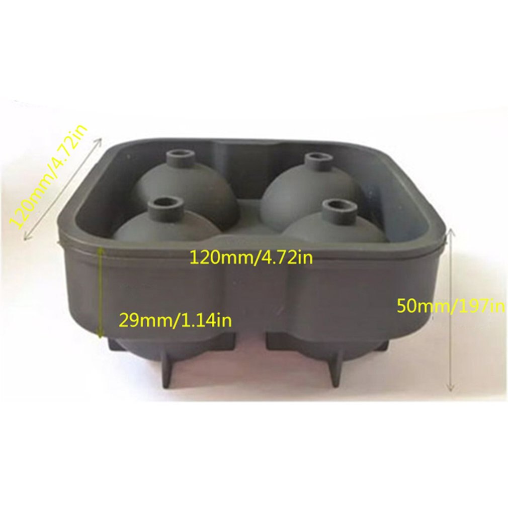 Durable Kitchen Supplies 4 Hole Spherical Ice Cube 4 Grid Silicone Ball Ice Maker 4 With Silicone Ice Cube Mold Summer Neccessar