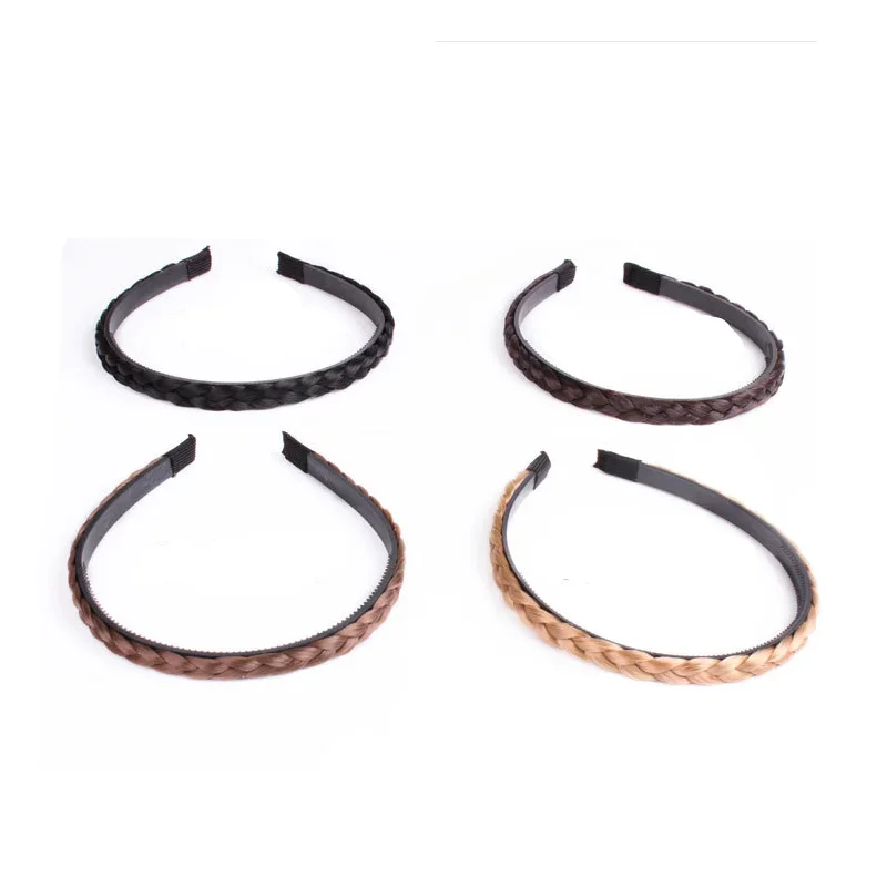 Women Hair Band Fishbone Braid Lazy Wig Twist Braid Headband Hairpin Bohemia Non-slip Headdress Bridal Hair Accessories