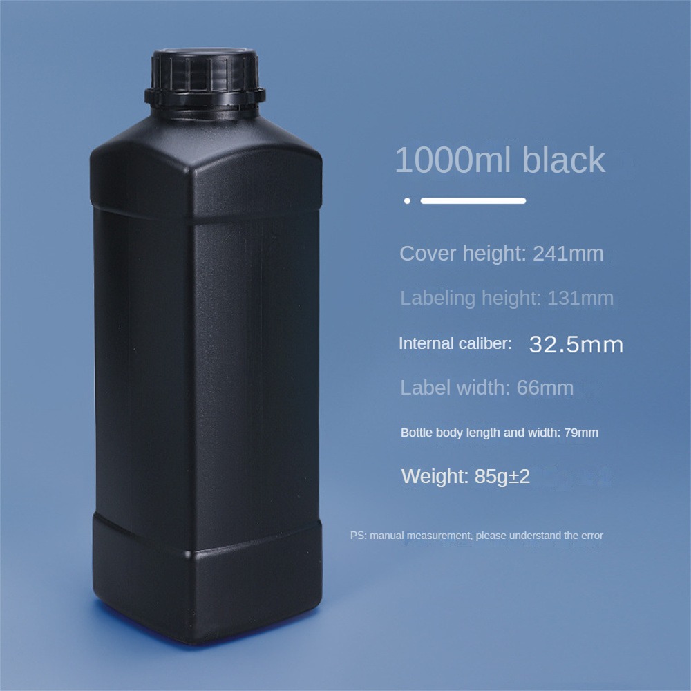 Bouteille en plastique carrée vide avec couvercle, récipient HDPE de alimentaire, shampoing, Lotion, peinture, bouteille rechargeable: GRIS FONCÉ / 6 ml