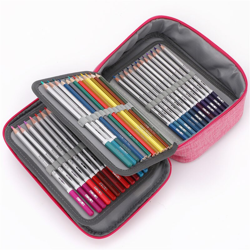 Trousse à crayons rose à 4 couches, pochette de grande capacité, stojo escolar stuche, matériel kalem kutusu piornik, fournitures scolaires papeleria