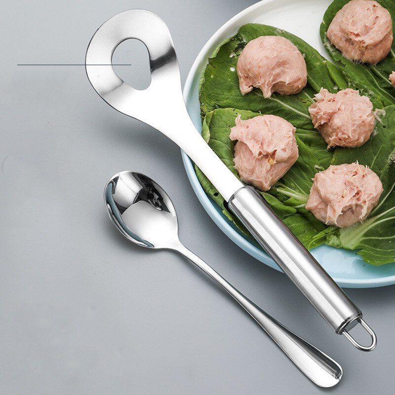 Diy Gehaktbal Maker Handleiding Druk Rijst Bal Vis Bal Lepel 304 Roestvrij Staal Huishoudelijke Creatieve Keuken Gadget Pot Gereedschap