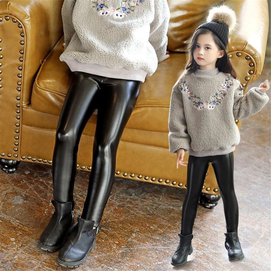 Pu tjejer byxor vår höst leggings för tjej barn skinny byxor barn leggins tonåringsbyxor 8 10 12 år