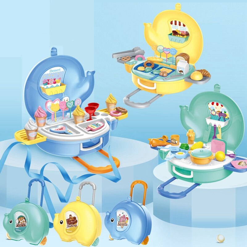 Olifant Trolley Speelgoed Simulatie Keuken Kookgerei Set Speelgoed