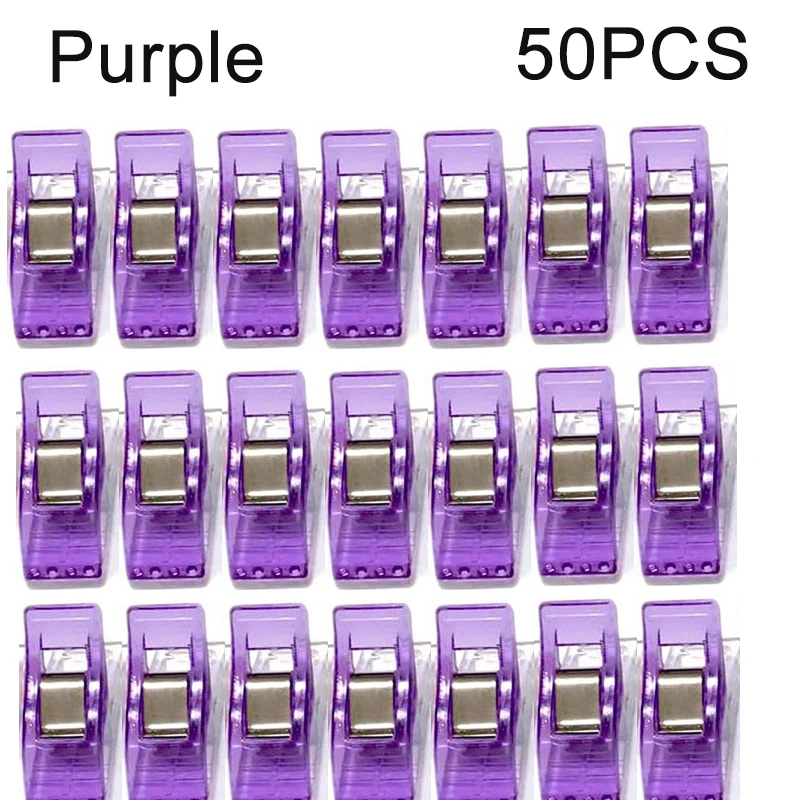 50PCS Multipurpose Sewing Colorful Plastic Craft Crocheting Knitting Safety Assorted Color Binding Clips Paper: NICKEL
