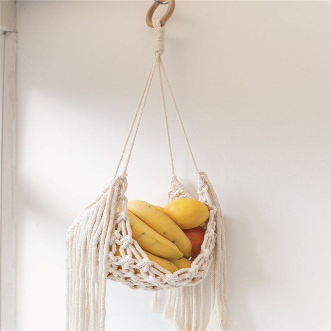 Macrame kori kasvi ripustin hedelmäkori