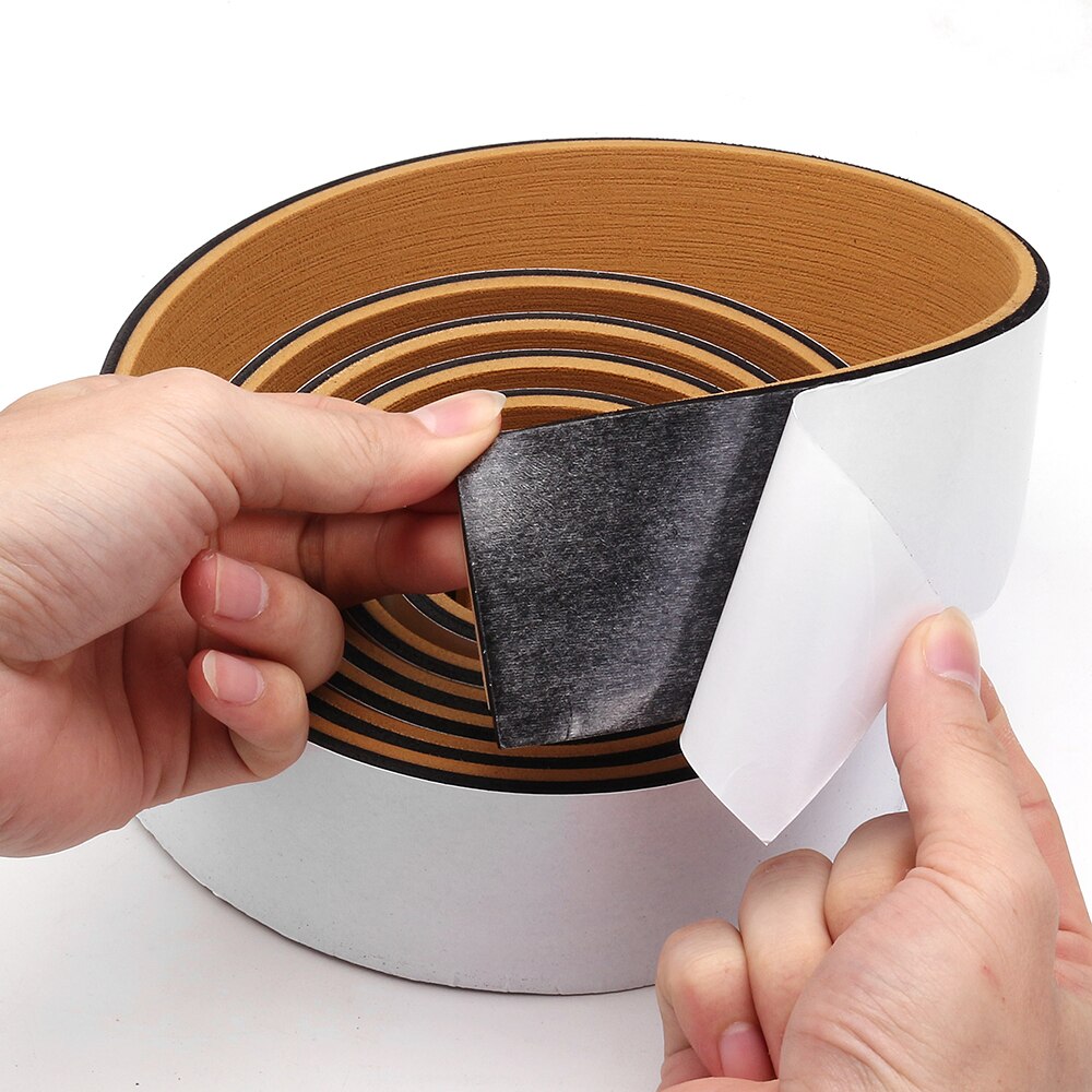 Eva boot teak dek tape rand marine vloerbedekking met zelfklevende geelbruin in zwart 5.8 cm x 240cm accessoires