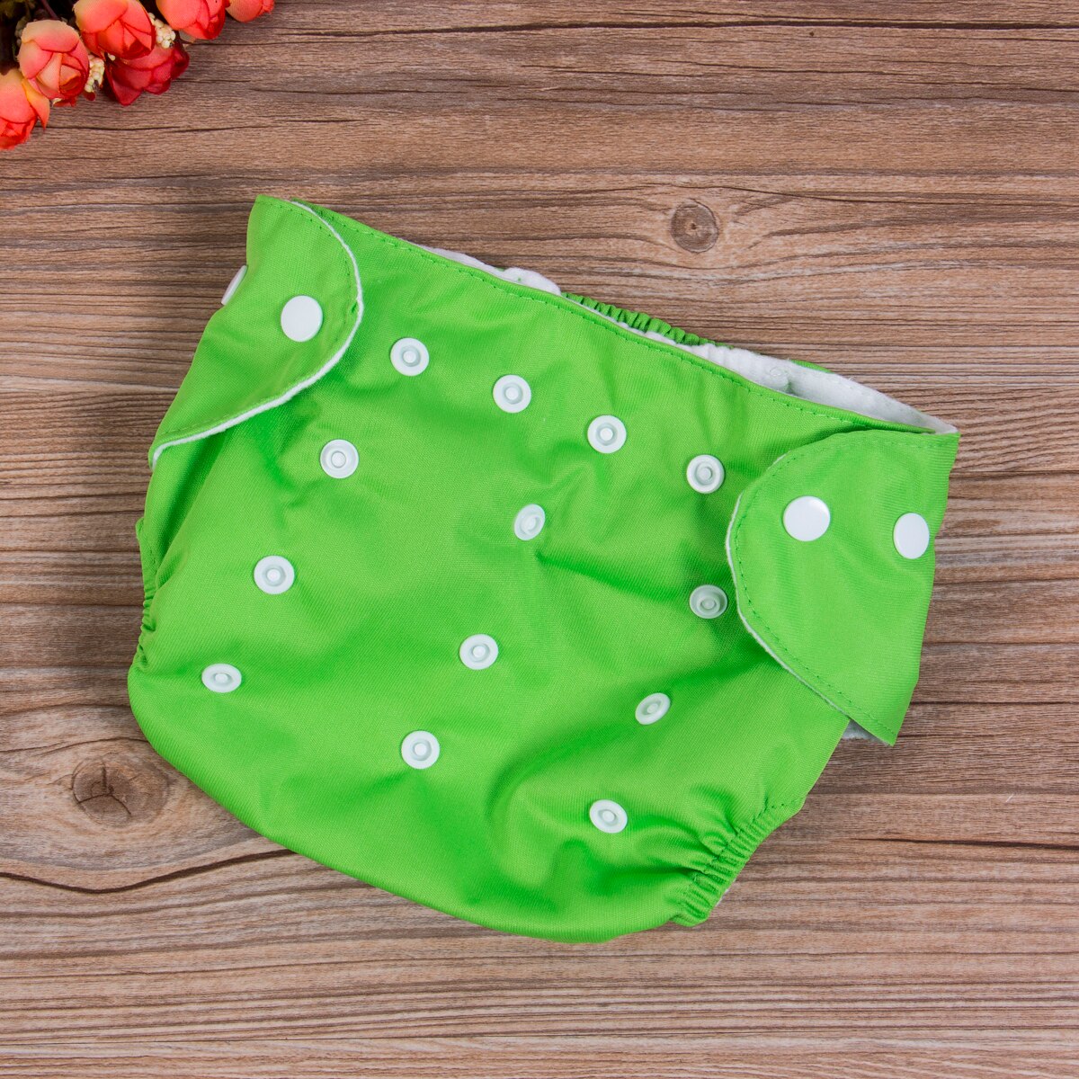 Nyfødt baby ble lomme 1 stk justerbar genanvendelig masse baby børn dreng piger vaskbar klud ble bleer: Grøn
