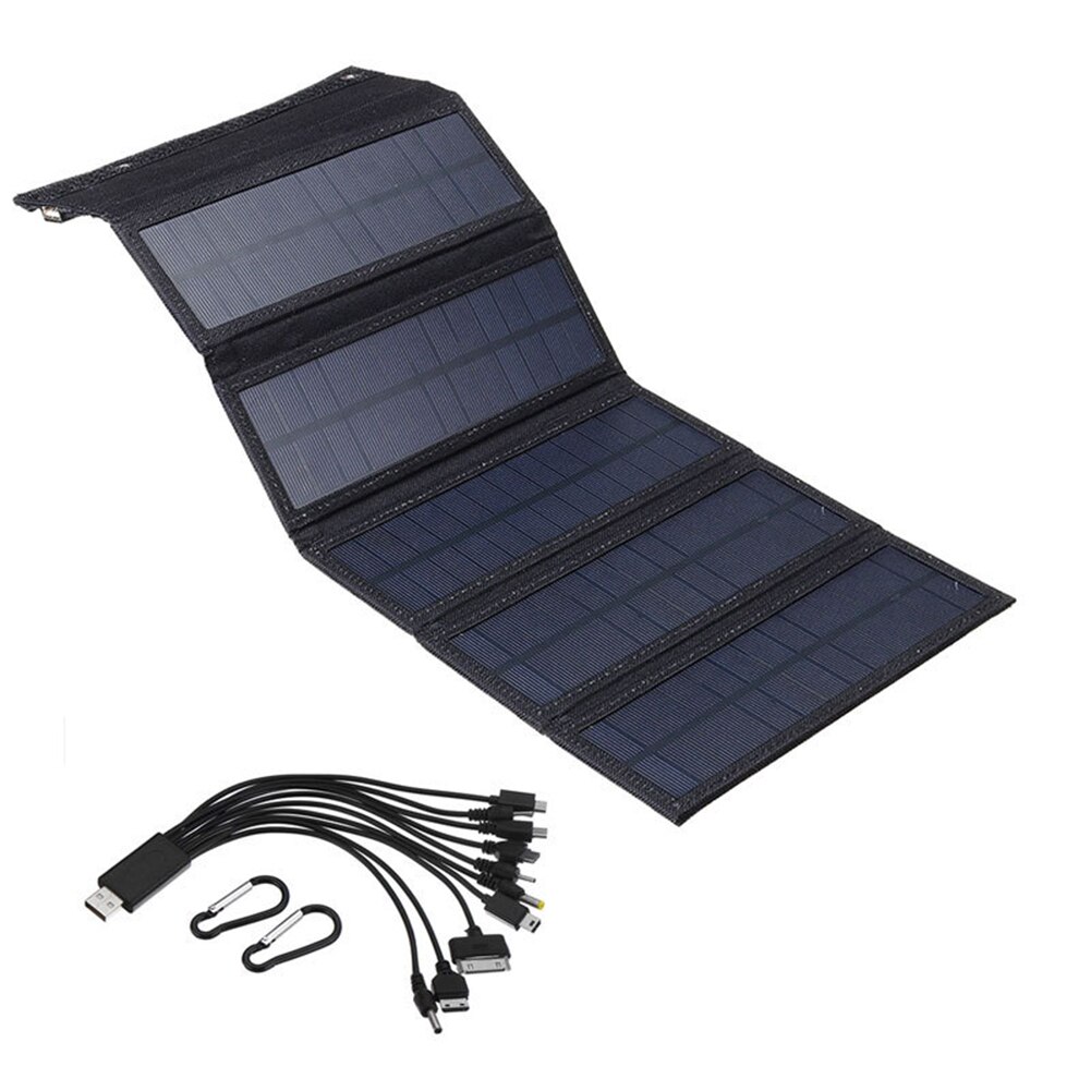 9W Foldable USB 5V Solar Panel Power Bank Outdoor Phone Power Battery Charger for Home Outdoor Camping Tool