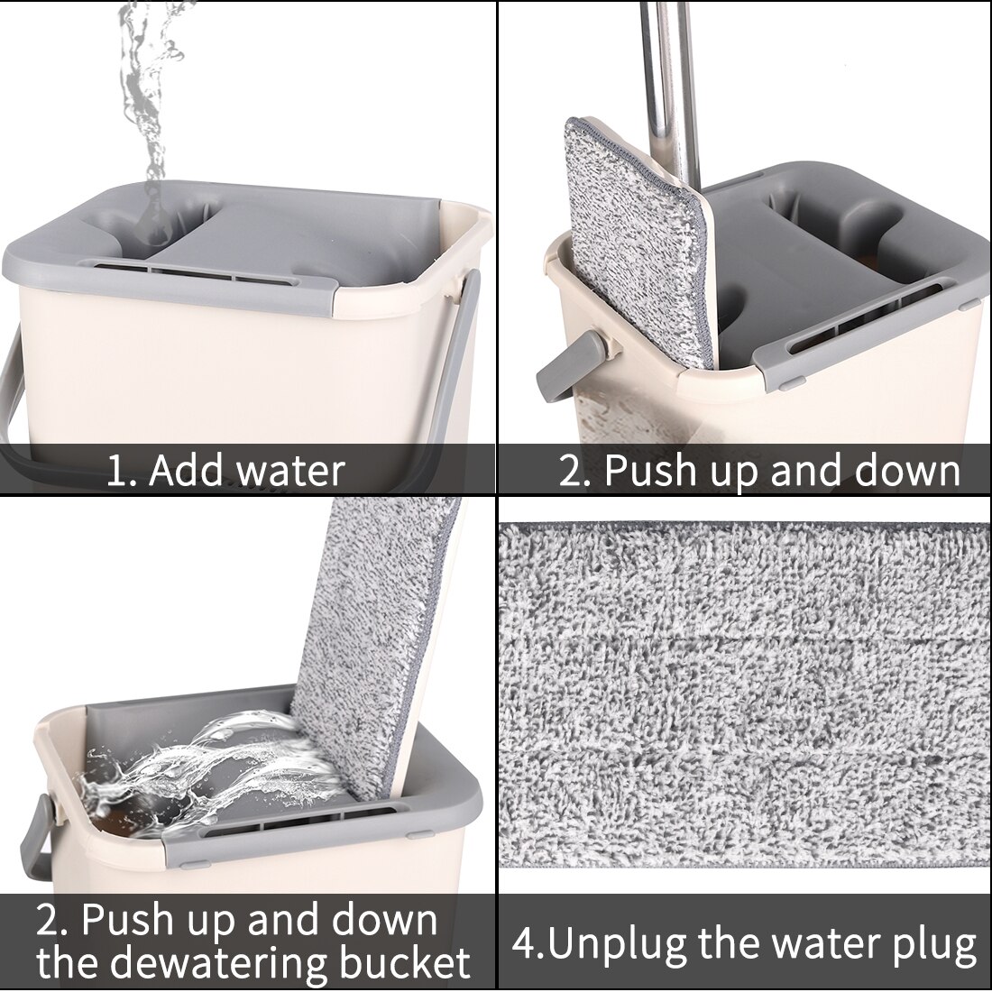 Magisk automatisk spin squeeze moppe med spand undgå håndvask ultrafin fiber ren klud hjemmekøkken træ doven medmoppe