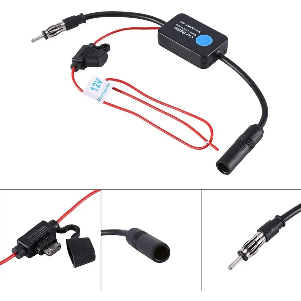 Antenna 12V Car Automobile Radio Signal Amplifier ANT-208 Auto FM/AM Antenna Booster Windshield Mount Antenna Aerials