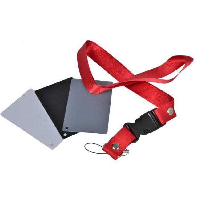 Camera Accessories 3 in 1 Pocket Digital Camera 18% White Black Grey Balance Card with Neck Strap